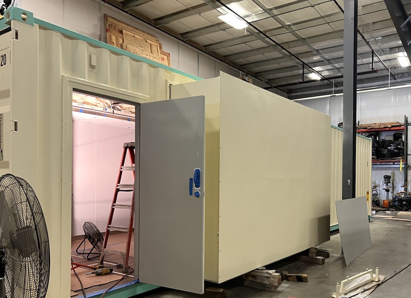 Modular CT imaging building interior fit-out in progress
