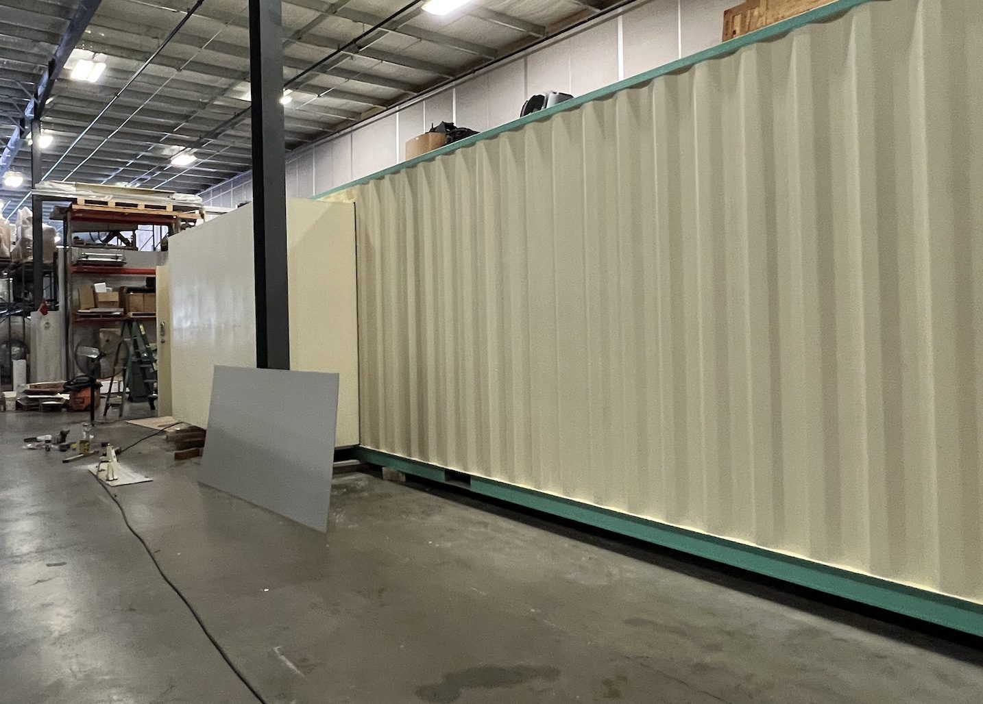 Modular imaging building under construction in-shop