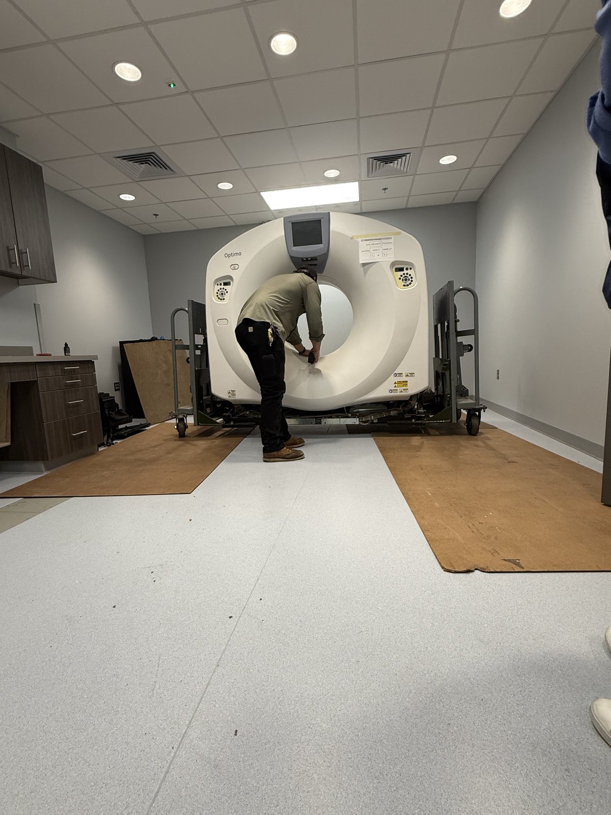 Imaging system installed in a finished shielded suite